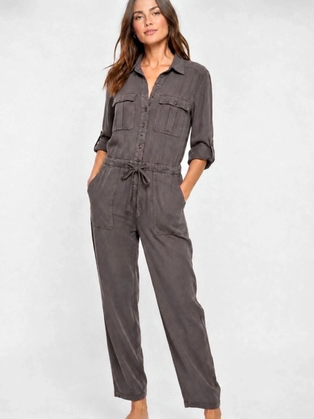 NWT Sundance Graphite All Roads  Utility Jumpsuit L